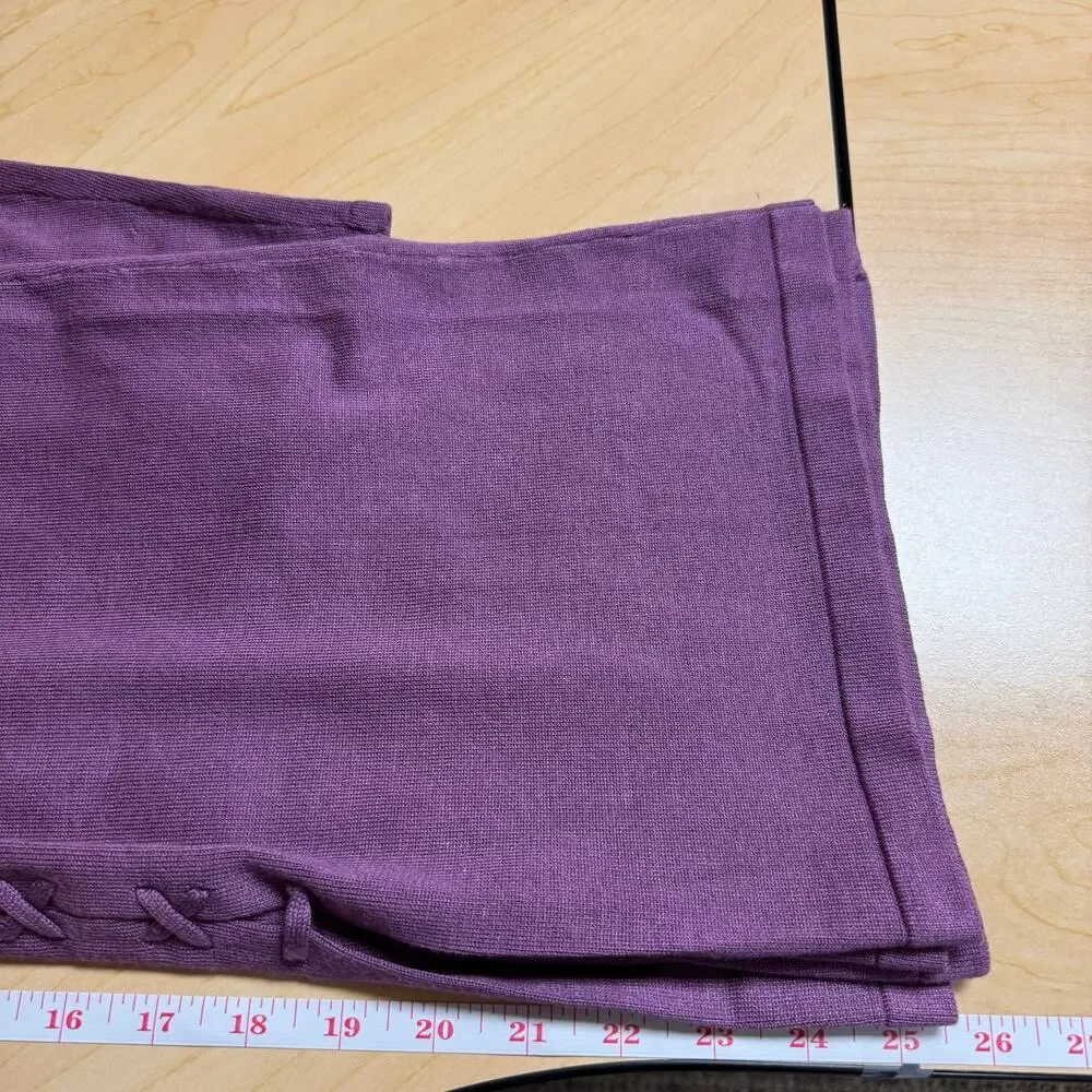 NWT Lety & Me Open-Front 3/4 Sleeves Back Detail Stitch Fix Purple Cardigan M - Picture 9 of 11